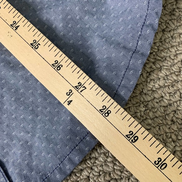 Prana Mens Shirt Size Large Blue Embroidered Short Sleeves Button Up‎ Pockets - Picture 8 of 11